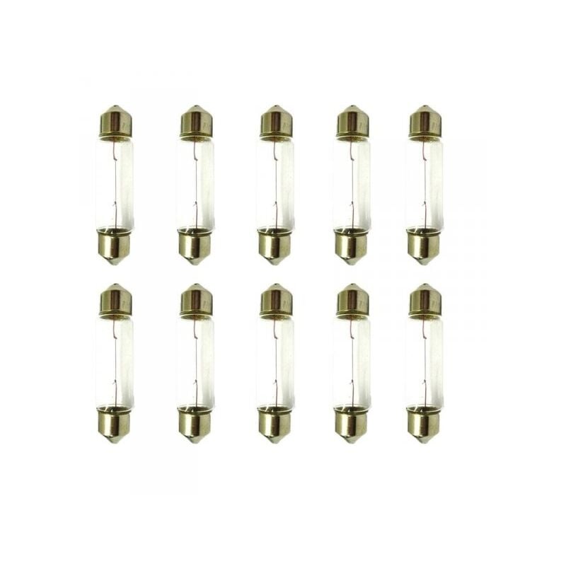 foto del prodotto 10 pezzi lampada alogena siluro t11 c5w 12v 5w 39mm sv8.5