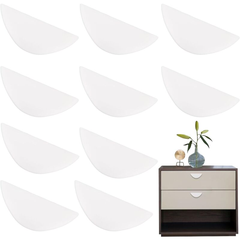 foto del prodotto 10 pezzi maniglia autoadesive manopole, maniglia plastica istantanee, maniglie per per armadio cameretta armadietto cassetti bianco