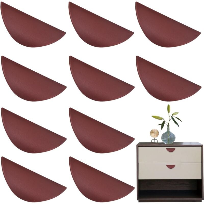 foto del prodotto 10 pezzi maniglia autoadesive manopole, maniglia plastica istantanee, maniglie per per armadio cameretta armadietto cassetti rosso