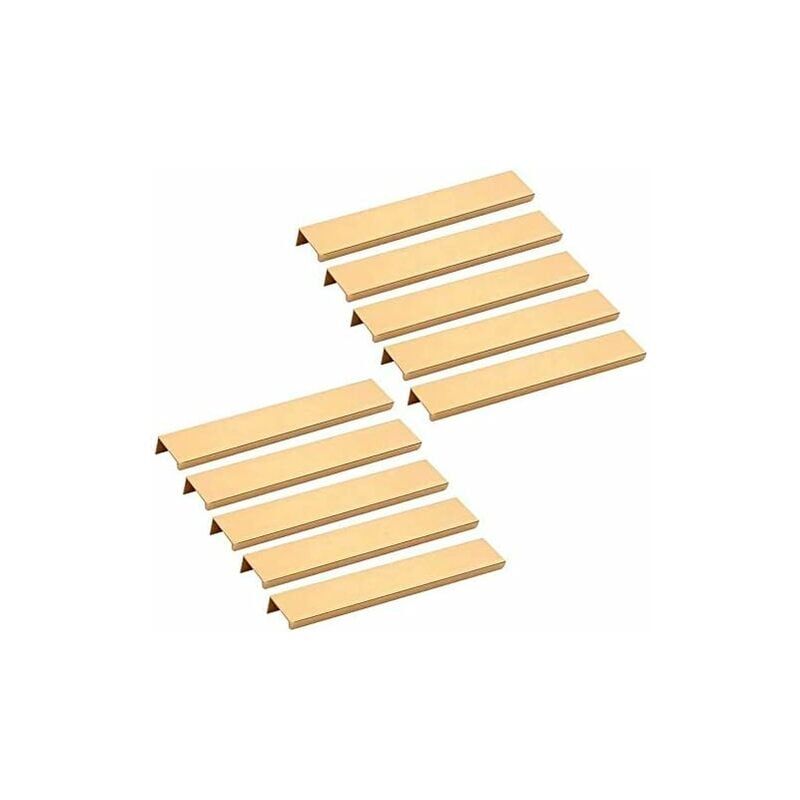 foto del prodotto 10 pezzi maniglia invisibile per mobili maniglia per mobili da cucina color oro, 160 mm ymyny