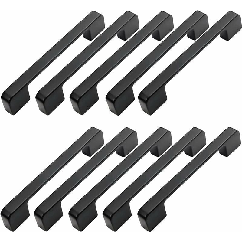 foto del prodotto 10 pezzi maniglia per mobili distanza centrale 96 mm maniglia per porta cucina nera maniglia per barra per mobili maniglia per cucina nera 96 mm