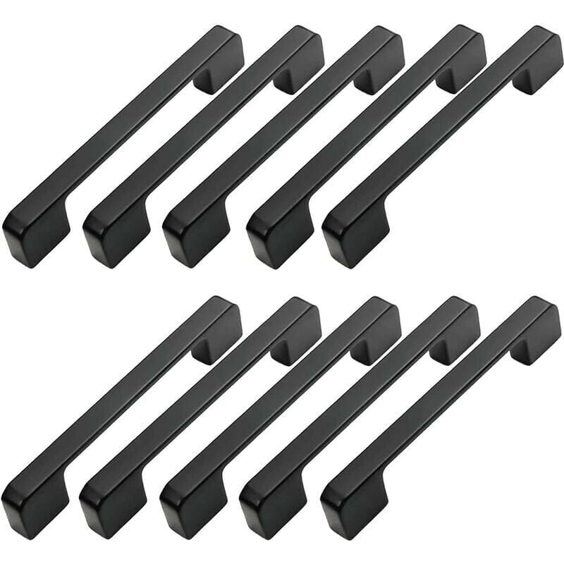 foto del prodotto 10 pezzi maniglia per mobili distanza dal centro 96 mm maniglia per porta cucina nera maniglia per barra per mobili maniglia cucina nera 96 mm