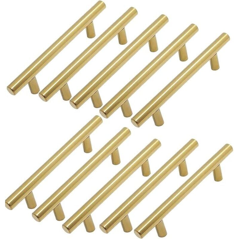 foto del prodotto 10 pezzi maniglia per mobili maniglia per mobile da cucina maniglia per mobiletto in oro 128 mm maniglia per porta da cucina in ottone maniglie per