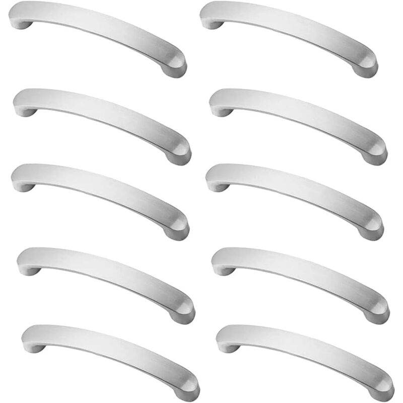 foto del prodotto 10 pezzi maniglia per mobili, maniglia per porta dell armadio da cucina in alluminio argentato per armadietti maniglia per mobili da cucina, distanza