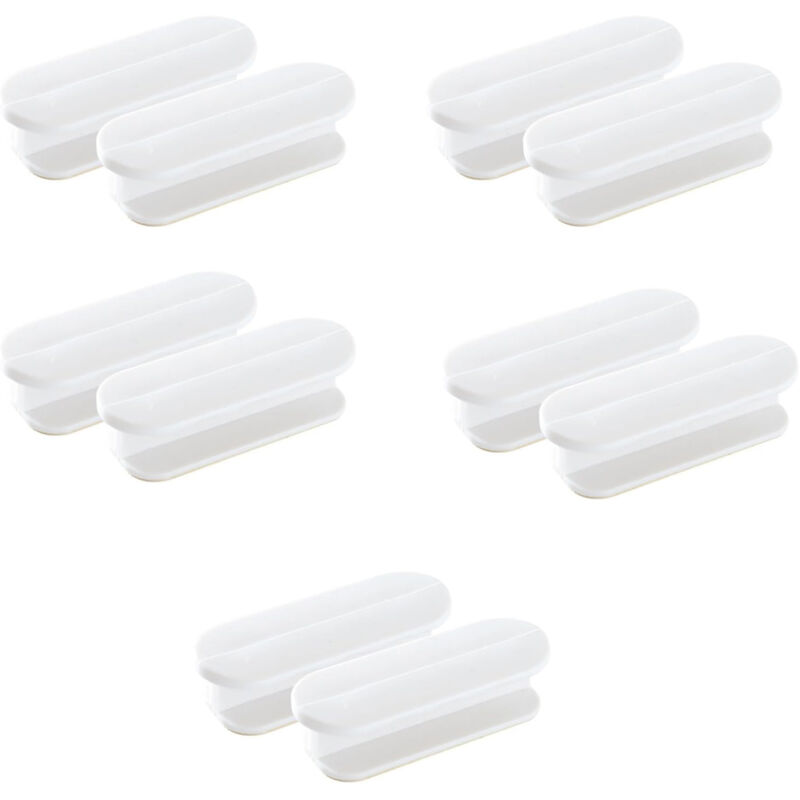 foto del prodotto 10 pezzi maniglie autoadesive per porte, maniglia per mobili, porta di vetro, maniglia per finestre bianco