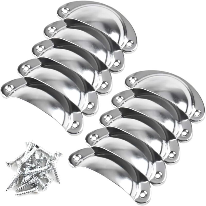 foto del prodotto 10 pezzi maniglie per cassetti vintage, maniglie a conchiglia, maniglie per porte, maniglie per mobili da cucina, maniglie a forma di conchiglia, maniglie per porte decorative retrò per cassetti di mo