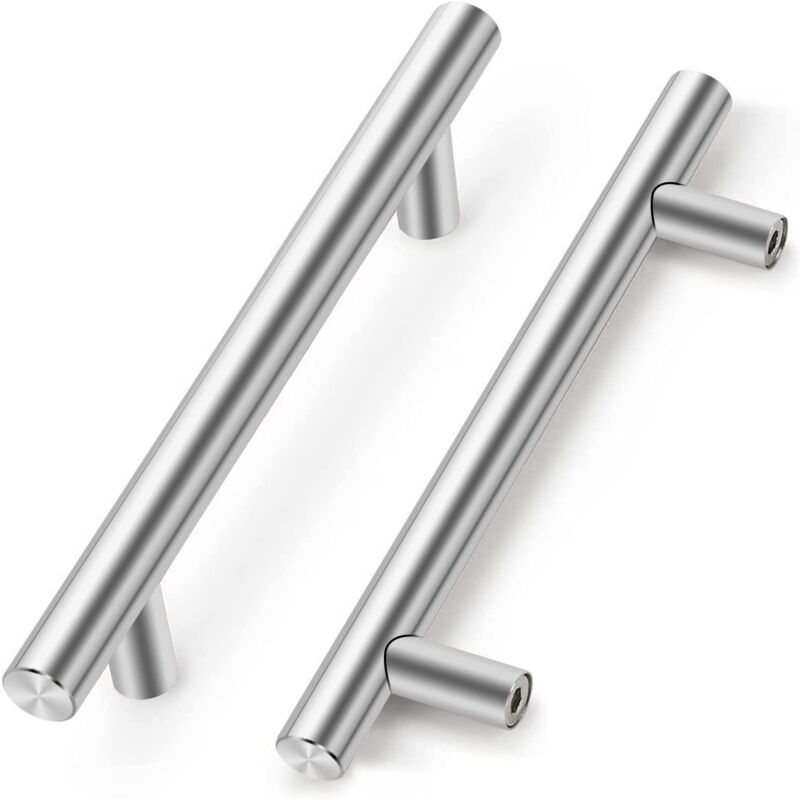 foto del prodotto 10 pezzi maniglie per mobili da cucina, maniglia del cassetto in acciaio inox per armadi cucina cassetti argento 192mm
