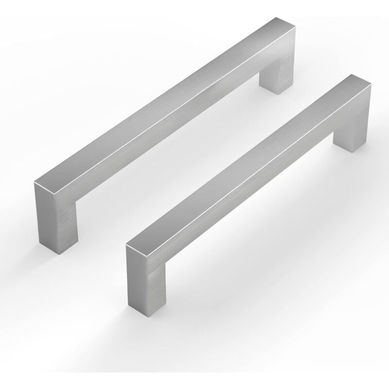 foto del prodotto 10 pezzi maniglie per mobili da cucina, maniglia porta scorrevole acciaio inox per armadi, cassetti e guardaroba argento 160 mm