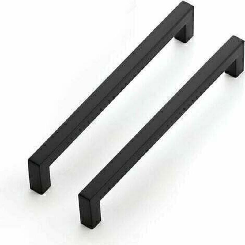 foto del prodotto 10 pezzi maniglie per mobili da cucina nere 192 mm, maniglie per mobili quadrate moderne in acciaio inox con 20 viti, per scrivanie, cassetti,