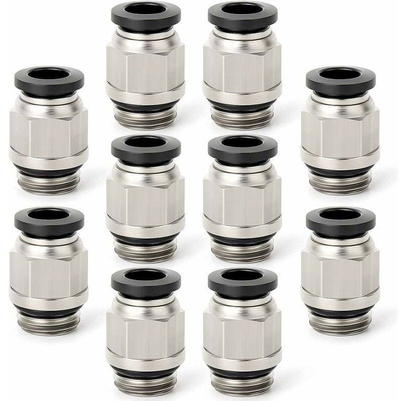 foto del prodotto 10 pezzi maschio dritto tubo 6 mm od x 1 8 bsp filettatura connettore rapido push in con anelli di tenuta pc6 01 , ad lala