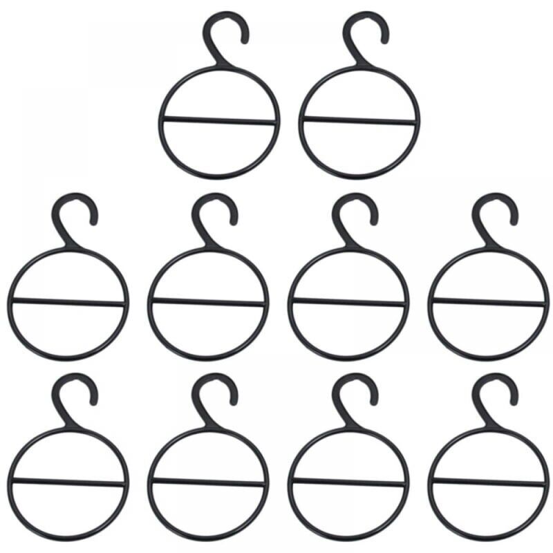 foto del prodotto 10 pezzi multifunzionale a forma di cerchio sciarpa cintura cravatta appendini espositore nero 