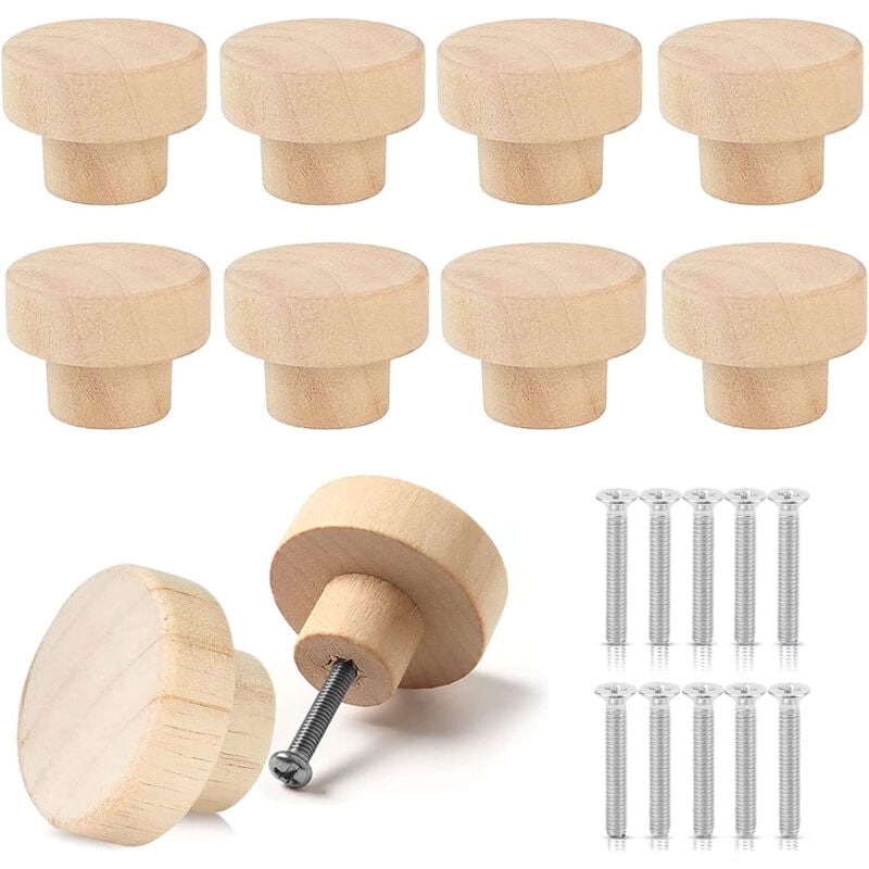 foto del prodotto 10 pezzi pomelli per cassetti in legno, pomello per armadi da 35 mm, maniglie per porte, armadi e guardaroba