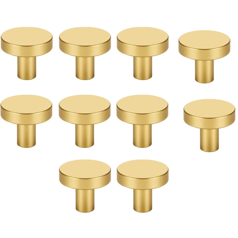 foto del prodotto 10 pezzi pomelli per cassetti, maniglia per porta rotondo, maniglie per mobili vintage per cassettiere, armadi, armadietti 25x30 mm oro