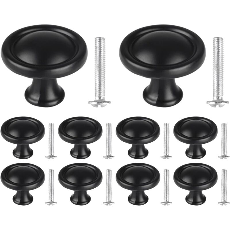 foto del prodotto 10 pezzi pomelli per mobili, pomello per cassetti 30mm con viti, maniglie rotonde per cassetto, armadi, credenza, scarpiera