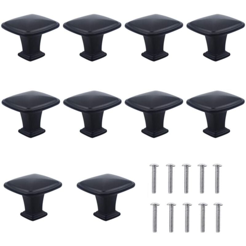 foto del prodotto 10 pezzi pomelli per mobili, pomello per cassetti quadrata 30mm con viti, maniglie per cassetto, armadi, credenza, scarpiera