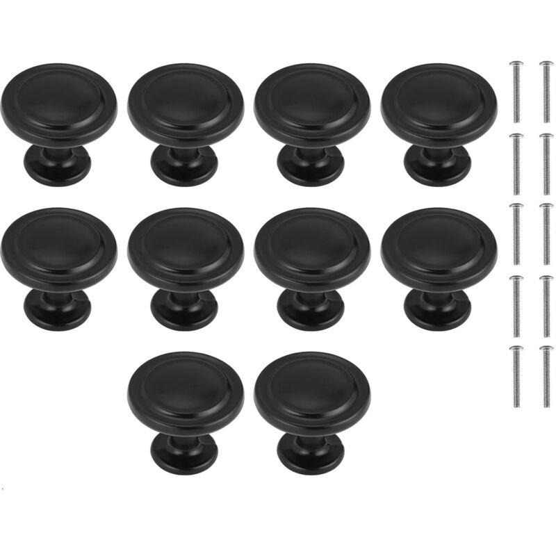 foto del prodotto 10 pezzi pomelli per mobili, pomello per cassetti rotondo 30mm con viti, maniglie per cassetto, armadi, credenza, scarpiera