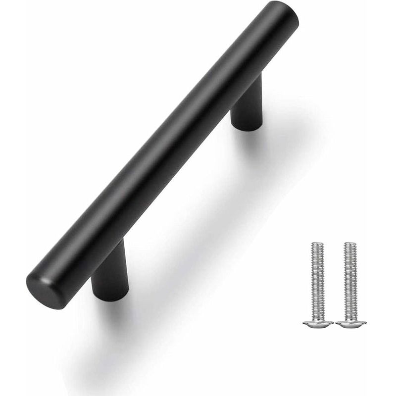 foto del prodotto 10 pezzi pomelli per porte in acciaio inossidabile nero maniglia per mobili con viti per mobili da cucina cassetto cucina decorazioni per la casa