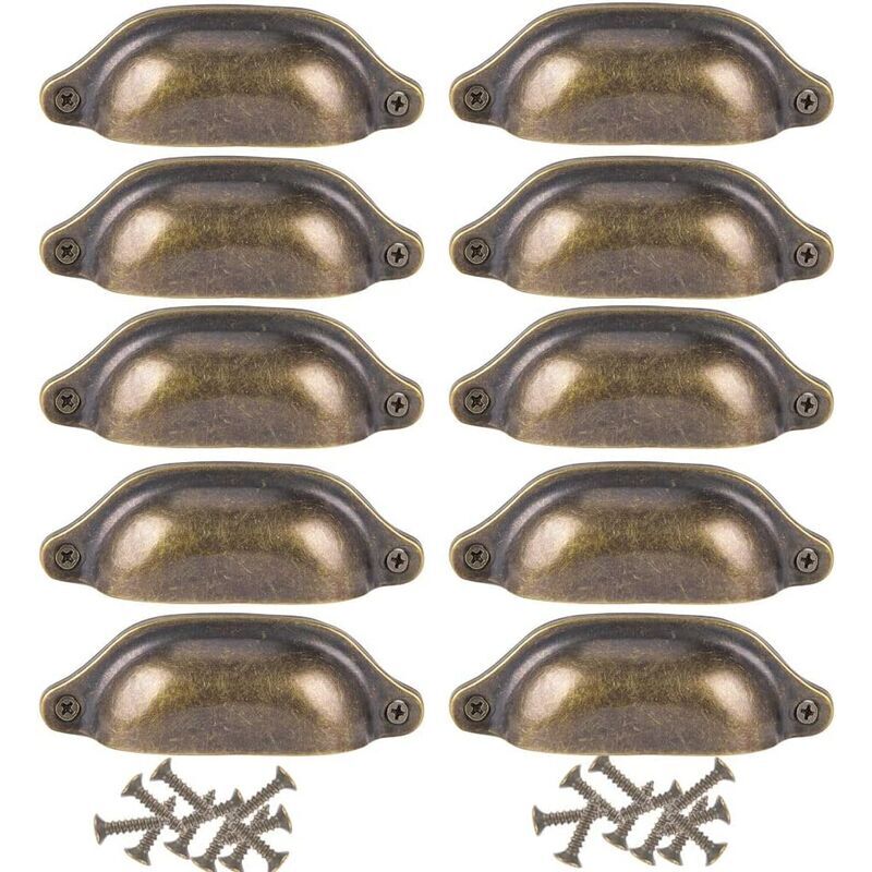 foto del prodotto 10 pezzi pomolo per porta 98 mm decorativo per cassetto mobile ottone antico
