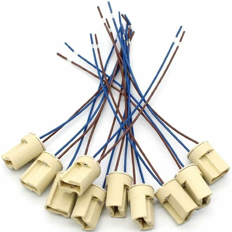 foto del prodotto 10 pezzi portalampada in ceramica g9, presa per connettore in ceramica per lampade alogene, portalampada g9 presa 250v portalampada in ceramica g9