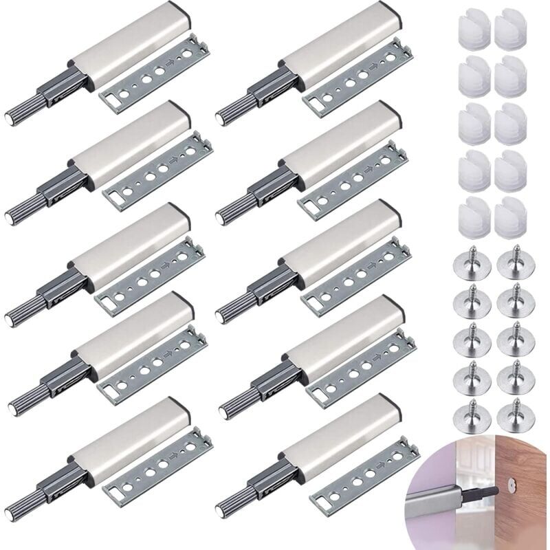 foto del prodotto 10 pezzi push to open magnet door catch magnetic latch, tampone ammortizzatore per cassetto dell armadio, apre e chiude la porta con pressione per