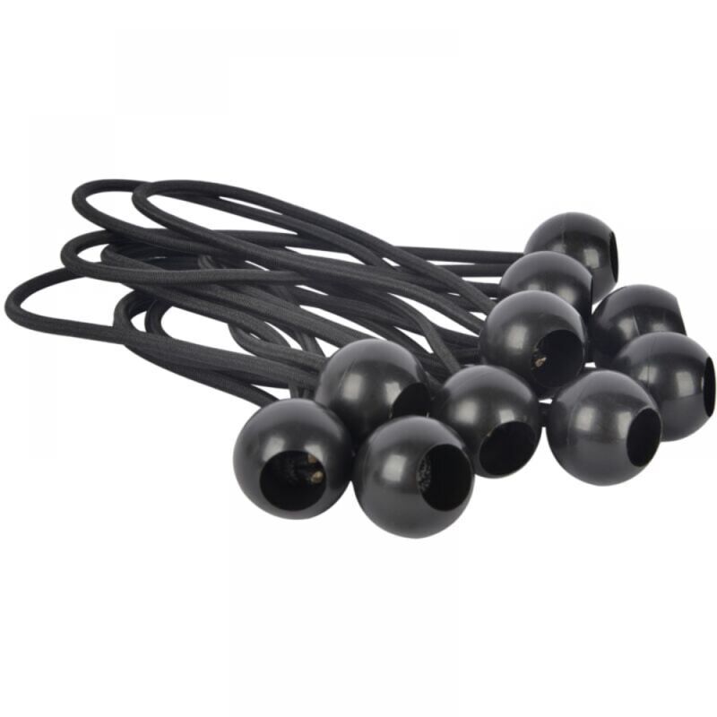 foto del prodotto 10 pezzi set di connettori rapidi per teloni neri 4 mm testa a sfera in plastica fascia elastica rotonda per esterni