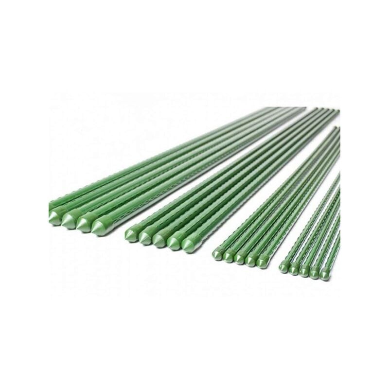 foto del prodotto 10 pezzi supporto piante rampicanti bastone in acciaio plastificato verde 0,8x90cm
