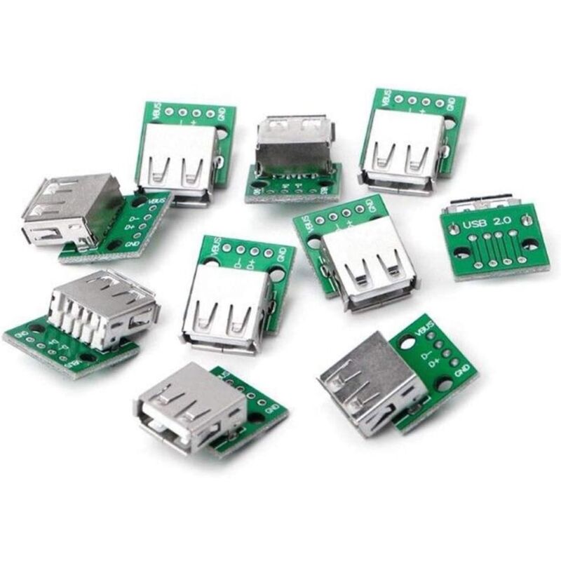 foto del prodotto 10 pezzi usb 2.0 femmina dip 4p connettore adattatore spina dritta stato saldato cavo dati telefono cellulare usb 03