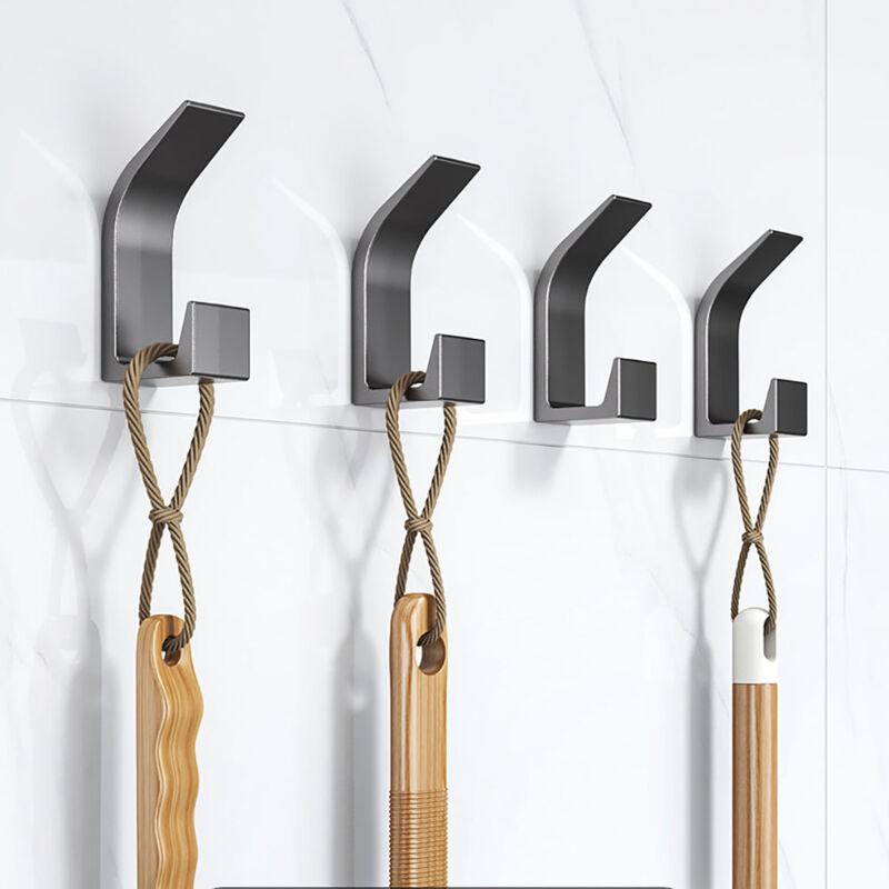 foto del prodotto 10 piezas ganchos adhesivos de pl stico, gancho para toallas de puerta, colgadores resistentes para cocina y ba o negro