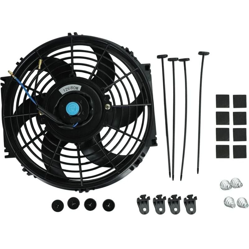 foto del prodotto 10 pollici 12v 80w universale ventola del radiatore elettrico ventola sottile motore push pull