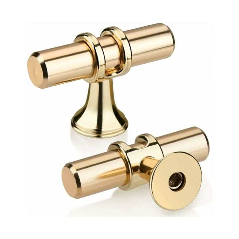 foto del prodotto 10 pomello per cassetto dorato a t, maniglia per armadio da cucina moderna ed elegante in oro maniglia per porta dell armadio con foro singolo in
