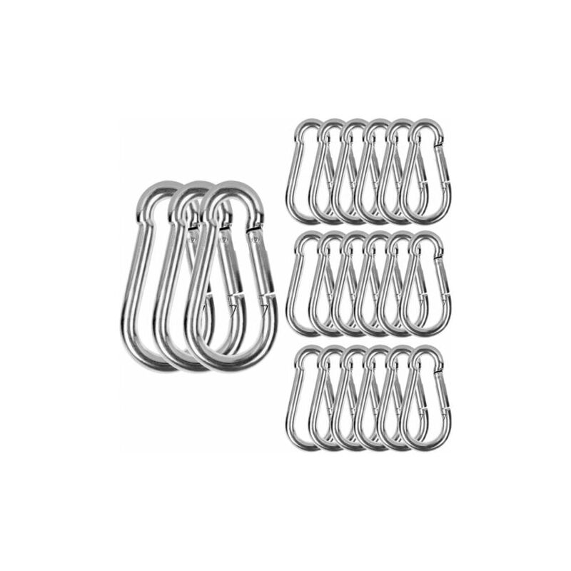 foto del prodotto 10 pz m6 heavy duty moschettoni attaccati, ganci a scatto in acciaio inox, capacit di carico 120 kg 260 libbre, gancio a scatto girevole 304, 60 mm
