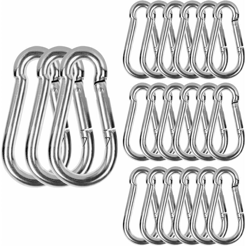 foto del prodotto 10 pz m6 heavy duty moschettoni attaccati, ganci a scatto in acciaio inox, capacit di carico 120 kg 260 libbre, gancio a scatto girevole 304, 60 mm