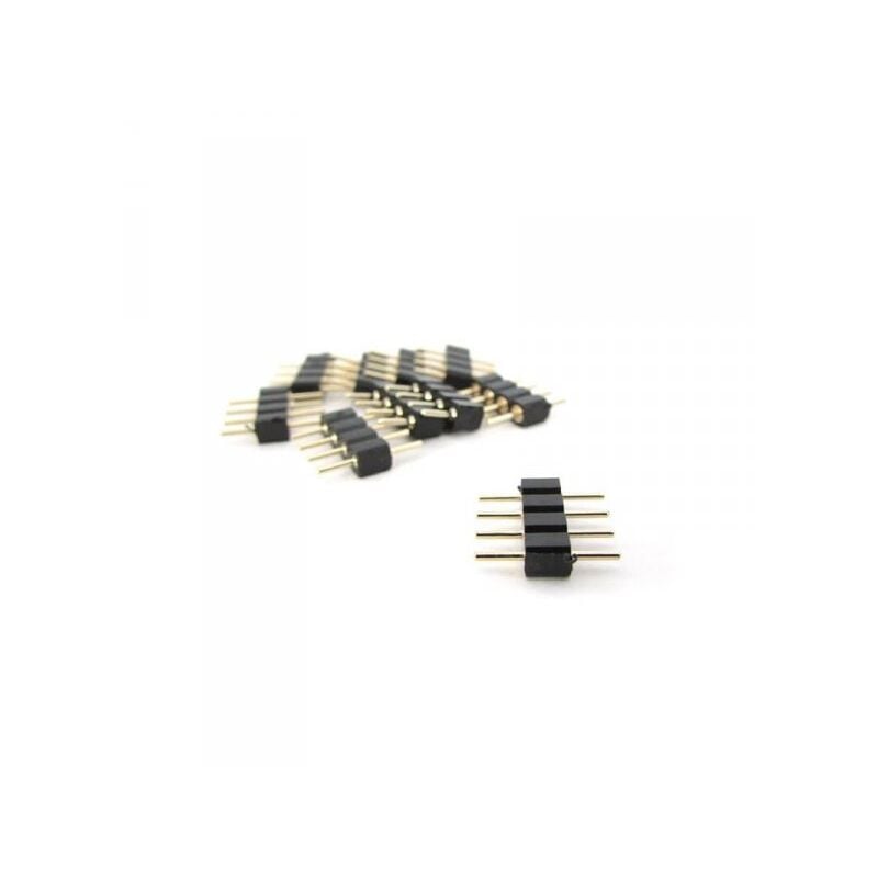 foto del prodotto 10 pz spina colore nero maschio 4 pin per connessione striscia led rgb centralina controller rgb