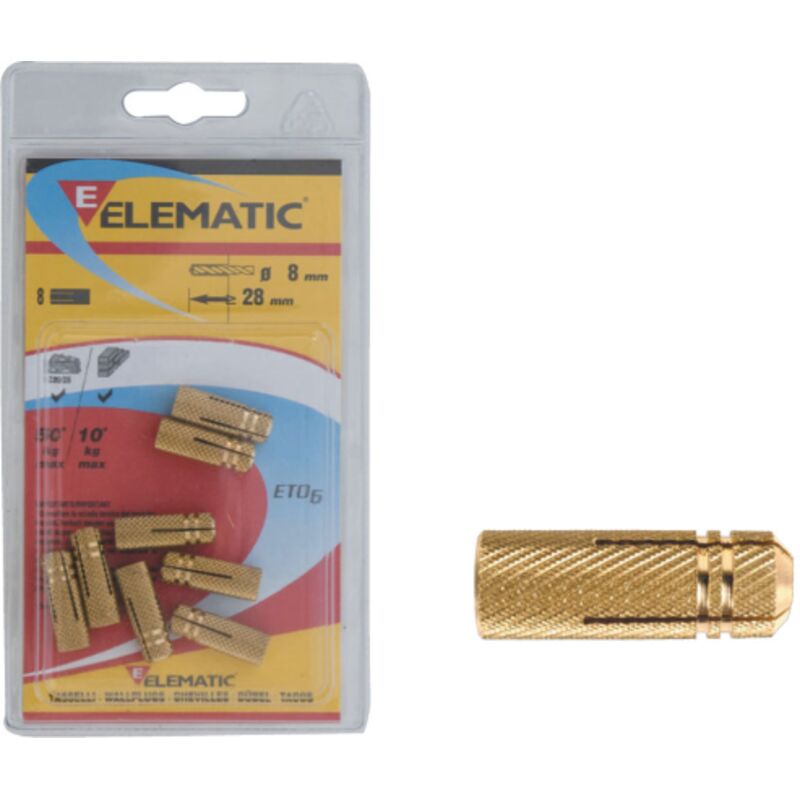 foto del prodotto 10 pz tasselli t51 m6 elematic tassello ancorante in ottone 8x24 mm