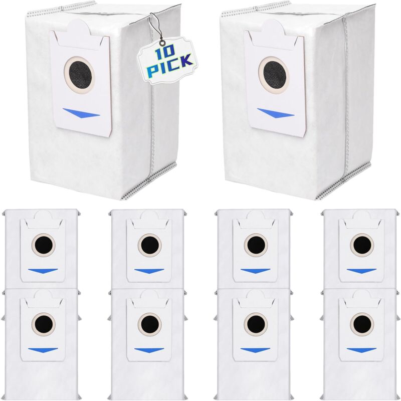 foto del prodotto 10 sacchetti di ricambio per la polvere applicabili agli aspirapolvere robot ecovacs x2 x2 pro x2 omni, sacchetti di ricambio monouso di grande
