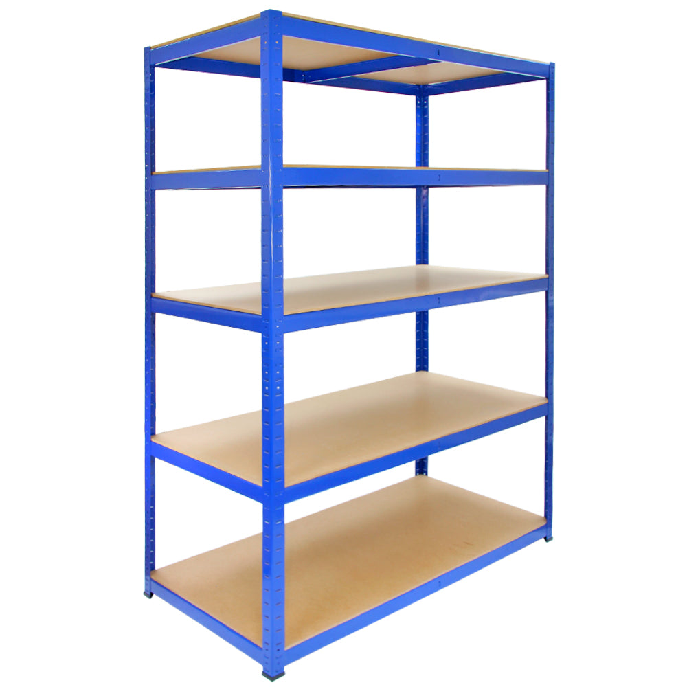 foto del prodotto 10 scaffali in acciaio senza bulloni t rax blu larghi 120cm per magazzino e box