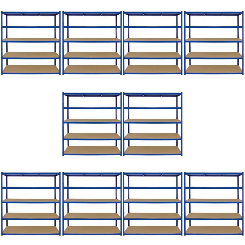 foto del prodotto 10 scaffali t rax in acciaio senza bulloni blu 160cm x 60cm x 180cm monster racking