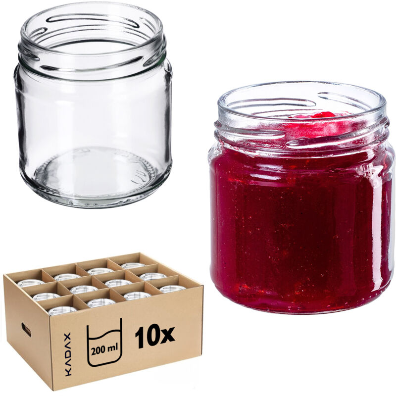 foto del prodotto 10 vasetti in vetro da 200 ml per conservare la marmellata di miele weki kadax