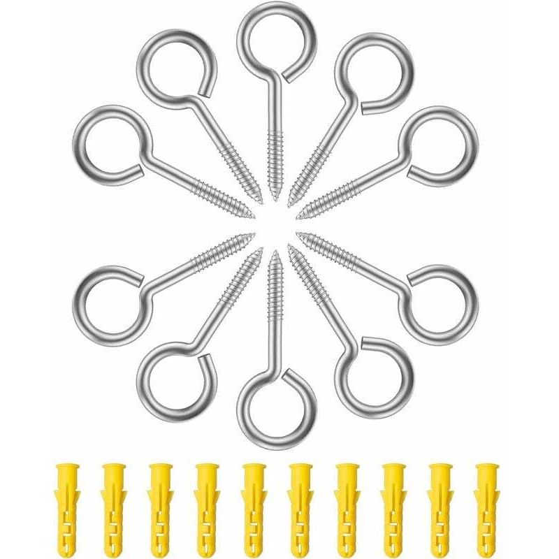 foto del prodotto 10 viti per bulloni ad occhiello, m5 x 65 mm, bullone ad occhiello con gancio per vite filettata in acciaio inossidabile