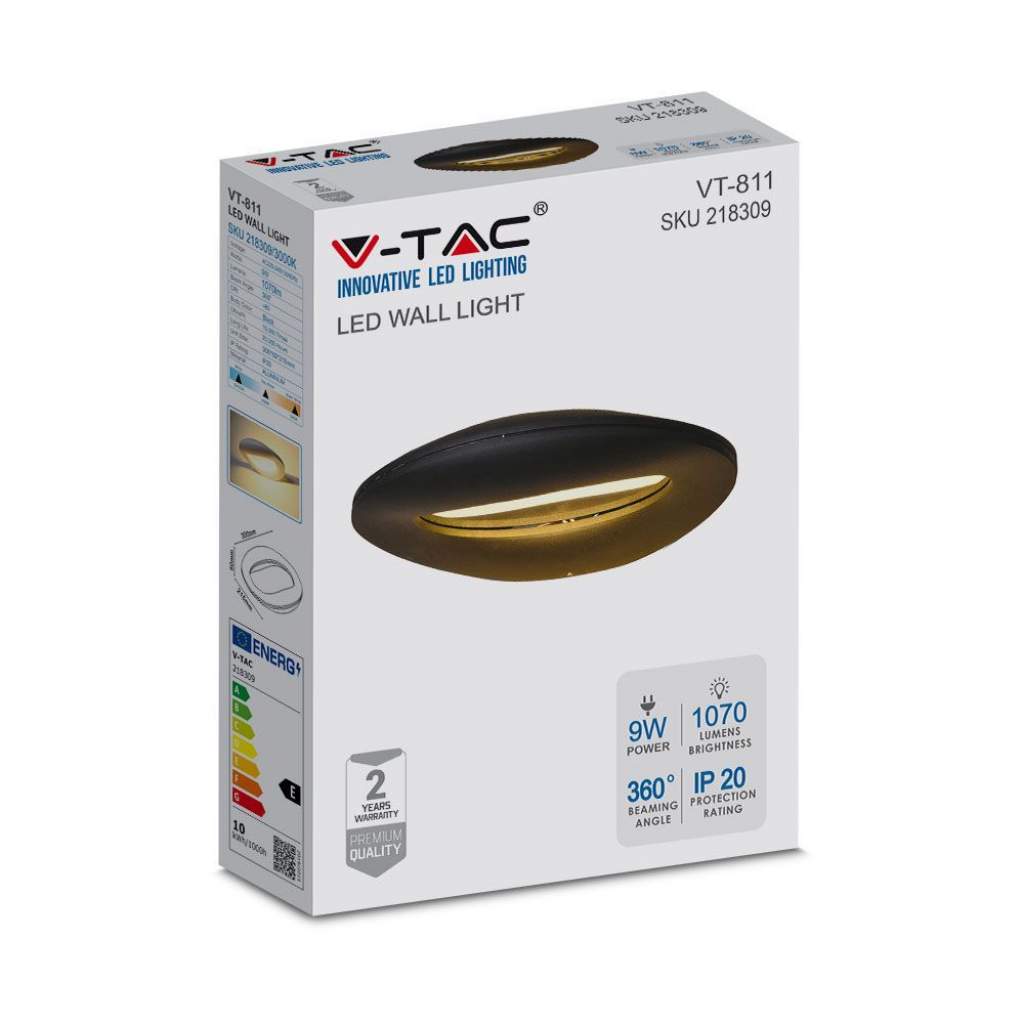 foto del prodotto 10 w a parete led light brack body 3000k