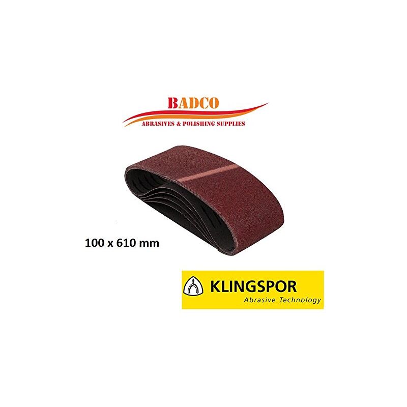 foto del prodotto 10 x de carta de carta vetrata 100 x 610 mm klingspor ls307 x 60 grit, legno metallo vernice per