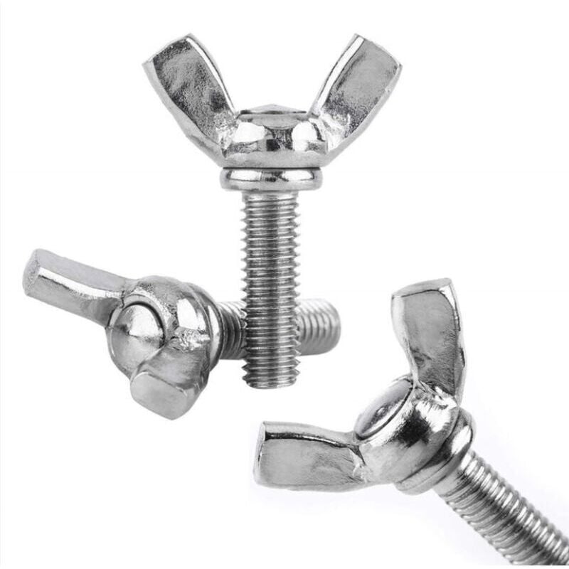 foto del prodotto 10 x m5 viti a testa zigrinata in acciaio inossidabile, bulloni a farfalla, elementi di fissaggio, viti a mano, 30 mm