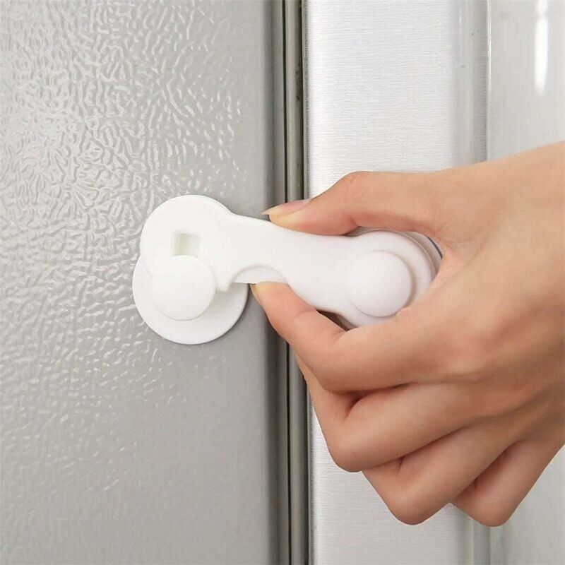 foto del prodotto 10 x serrature di sicurezza per bambini serrature di sicurezza per bambini per armadi, cassetti, frigoriferi, armadi, porte, finestre, senza forare,