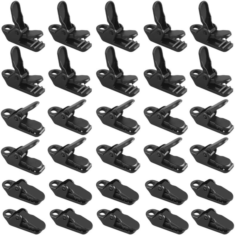 foto del prodotto 100 clip per teloni, clip per tende, clip in plastica per fissaggio teli ombreggianti, clip per teloni, clip per tenda da sole, clip in plastica per