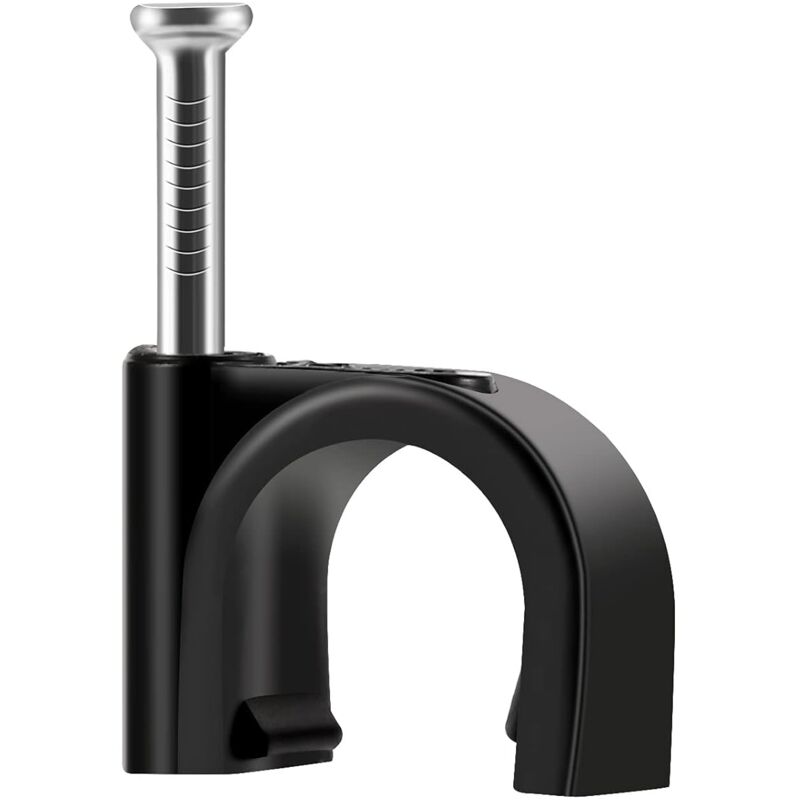 immagine 0 del prodotto 100 fascette con chiodi in acciaio, 6 mm, fascette resistenti, fascette rotonde nere