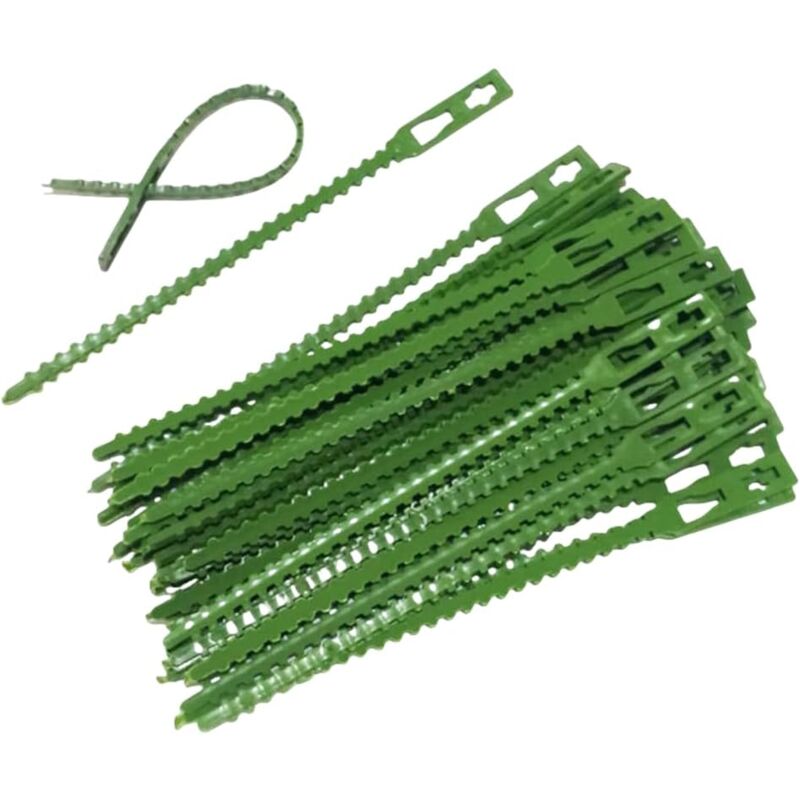 foto del prodotto 100 fascette stringitubo regolabili per piante da giardino, fascette stringitubo riutilizzabili da 5,2 pollici, fascette stringitubo per piante da