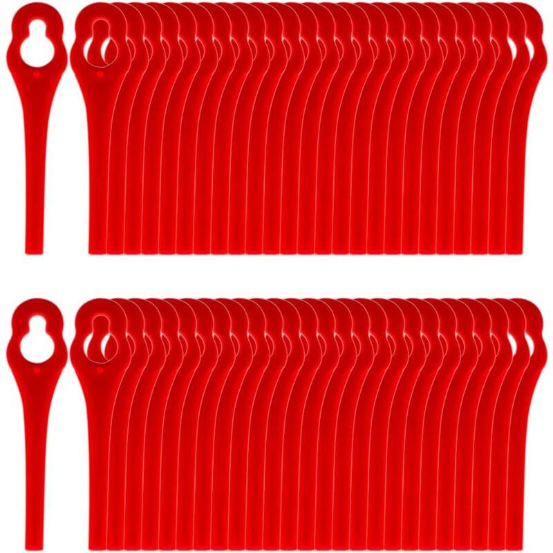 immagine 0 del prodotto 100 lame di ricambio in plastica per decespugliatore einhell frt18a frt18a1 art. 46155 frt20a1 rosso