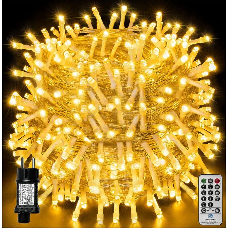 foto del prodotto 100 metri di lunghezza 600 led pixel string light con telecomando, illuminazione a 360 gradi all interno della lampadina, rame led pixel string light
