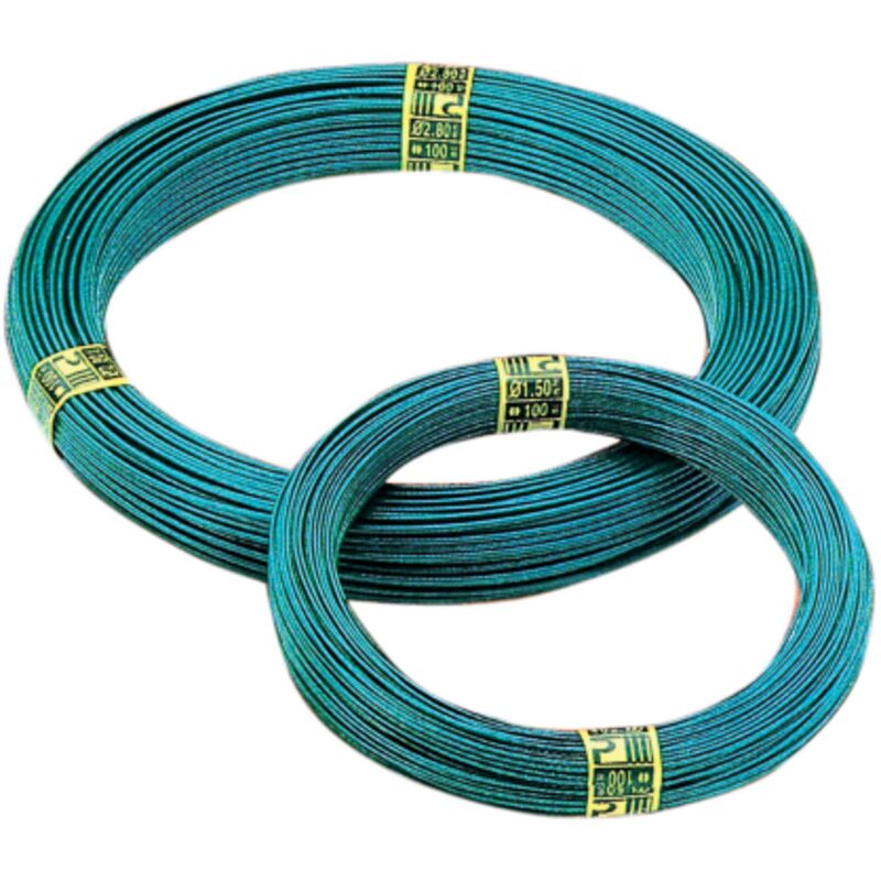 foto del prodotto 100 mt filo plasticato plastificato tensione verde 2,1 2,8 mm