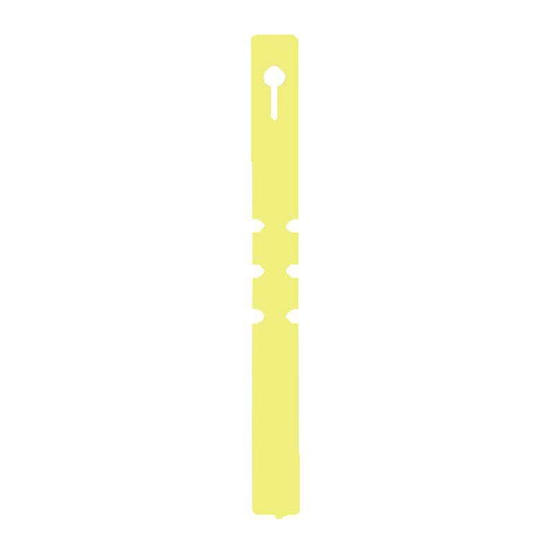 foto del prodotto 100 pezzi bianchi impermeabili marcatori per piante in plastica cartellini appesi per etichette strumenti giallo 
